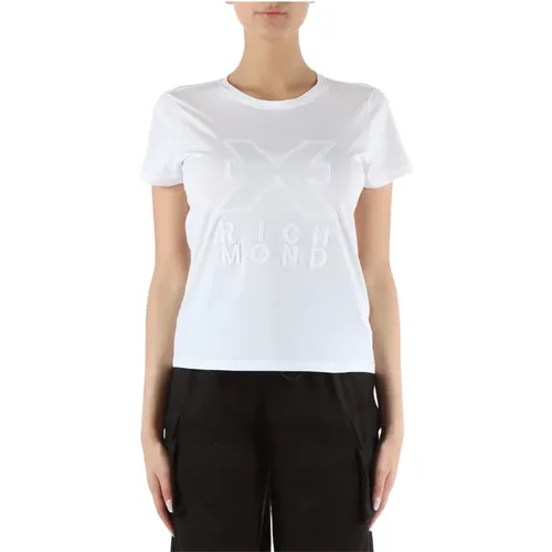 Embroidered Cotton T-shirt , female, Sizes: S, XS, L, 2XS, M - Richmond - Modalova