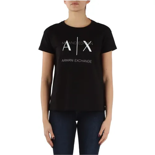 Cotton Milano Edition T-shirt , female, Sizes: XS - Armani Exchange - Modalova
