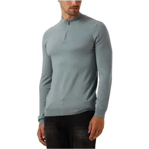 Blauer Halfzip-Strickpullover für Herren , Herren, Größe: 2XL - Pure Path - Modalova