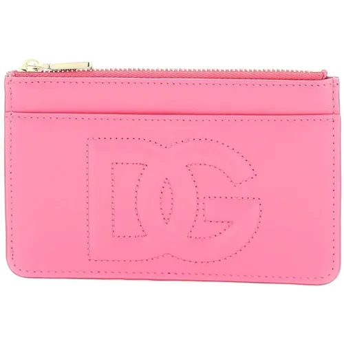 Logo Kartenhalter mit Reißverschlusstasche , Damen, Größe: ONE Size - Dolce & Gabbana - Modalova