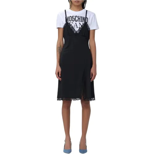 Stretch-Polyester-Jersey-Kleid , Damen, Größe: XS - Moschino - Modalova