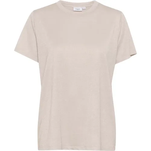 Regular T-Shirt Top in Doeskin , female, Sizes: L, S, XS, XL - Saint Tropez - Modalova