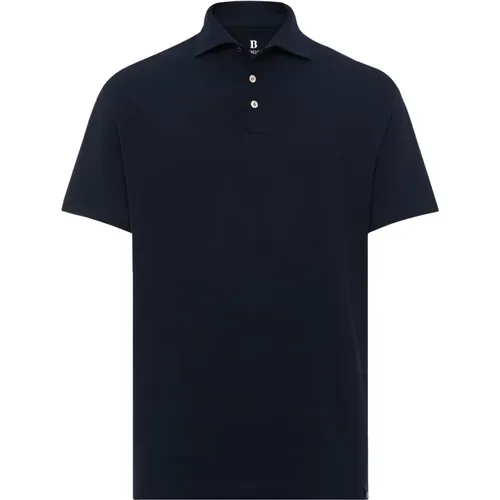 Baumwoll-Crepe-Jersey-Poloshirt , Herren, Größe: XL - Boggi Milano - Modalova