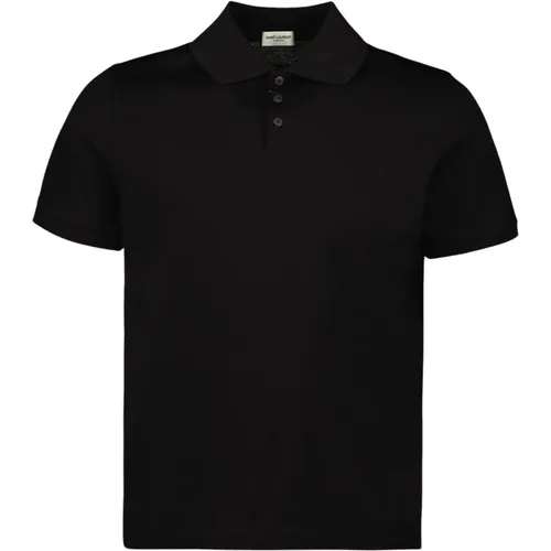 Klassisches Schwarzes Polo-Shirt Cassandre , Herren, Größe: L - Saint Laurent - Modalova