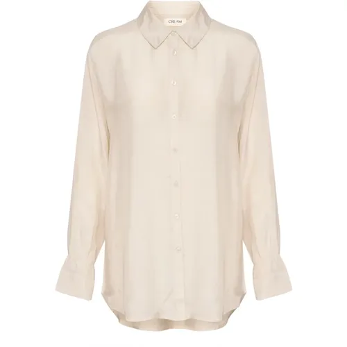 Feminine Sheer Blouse Ancient Scroll , female, Sizes: M, 2XL, 3XL, XL, XS, S, L - Cream - Modalova