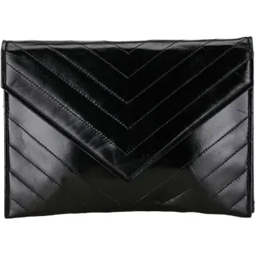 Pre-owned Leather clutches , female, Sizes: ONE SIZE - Yves Saint Laurent Vintage - Modalova