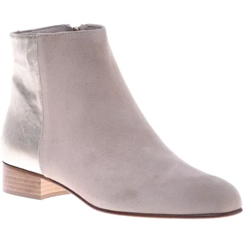 Ankle boot in taupe and platinum suede , Damen, Größe: 39 EU - Baldinini - Modalova