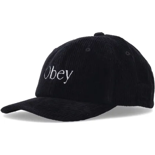 Velvet Curved Visor Strapback Cap , male, Sizes: ONE SIZE - Obey - Modalova