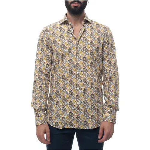 Fantasy Flowery Casual Shirt Made in Italy , male, Sizes: L - Càrrel - Modalova