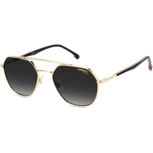 Gold Gestreifte Schwarze Sonnenbrille,Gold Havana Sonnenbrille mit Braunen Shaded Gläsern,Sunglasses - Carrera - Modalova