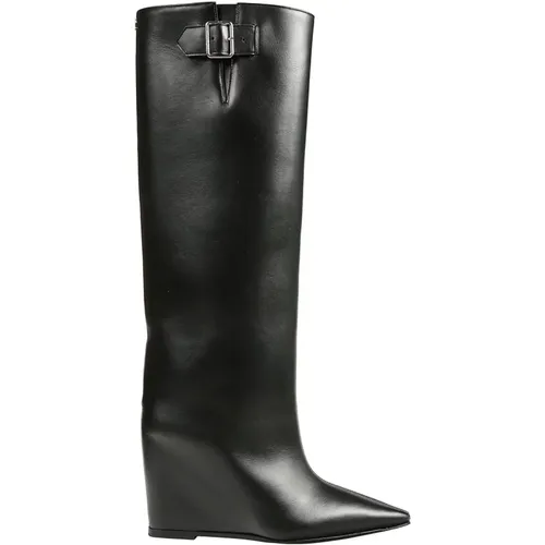 Leather Wedge Boots , female, Sizes: 5 UK, 4 UK - Courrèges - Modalova