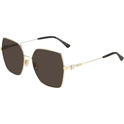 Goldene Metallsonnenbrille für Frauen - Jimmy Choo - Modalova