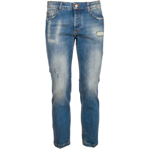Short Denim Jeans with Abrasions , male, Sizes: W33, W35, W34 - Entre amis - Modalova