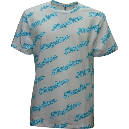 Cotton T-shirt with Blue Print , male, Sizes: S, 2XL, XL, M, L - Moschino - Modalova