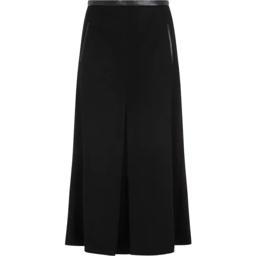 Wool Midi Skirt , female, Sizes: L, M - Saint Laurent - Modalova