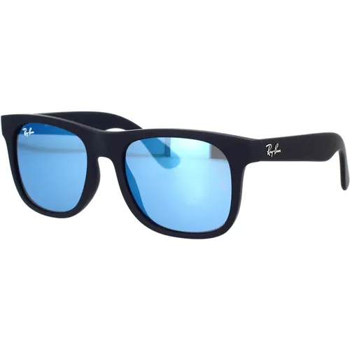 Junior Justin Sunglasses Blue Mirrored , unisex, Sizes: 48 MM - Ray-Ban - Modalova