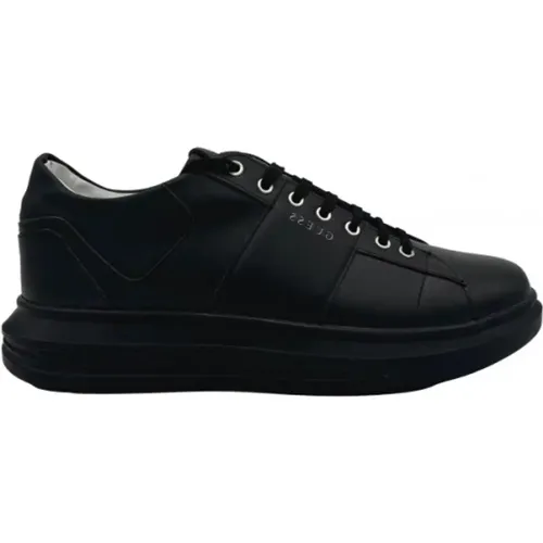 Schwarze Ledersneaker für Herren , Herren, Größe: 45 EU - Guess - Modalova