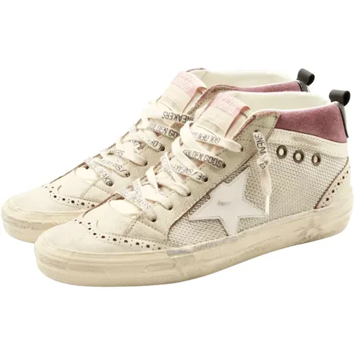Silver/Violet/White Sneaker with Used Look , female, Sizes: 7 UK - Golden Goose - Modalova