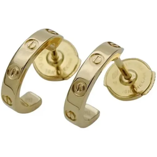 Pre-owned Gold earrings , female, Sizes: ONE SIZE - Cartier Vintage - Modalova