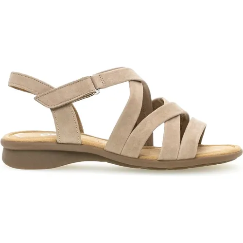 Veloursleder-Sandalen mit Komfortfunktionen , Damen, Größe: 37 1/2 EU - Gabor - Modalova