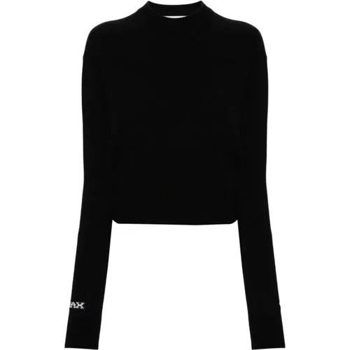 Schwarzer Strick-Logo-Pullover - SPORTMAX - Modalova