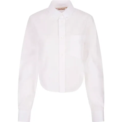 Weiße Baumwoll-Popeline Langarmhemd , Damen, Größe: S - Marni - Modalova