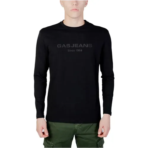 Mens Long Sleeve Plain T-shirt , male, Sizes: M - GAS - Modalova