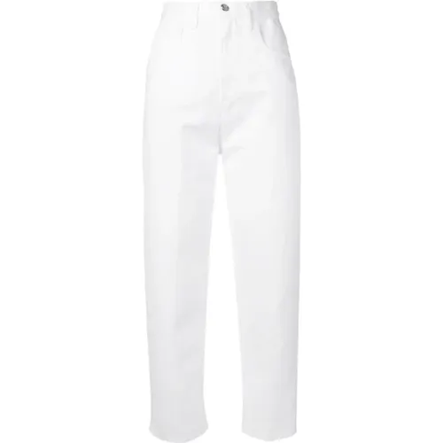 Weiße Logo Mom Fit Jeans , Damen, Größe: 2XS - Moncler - Modalova