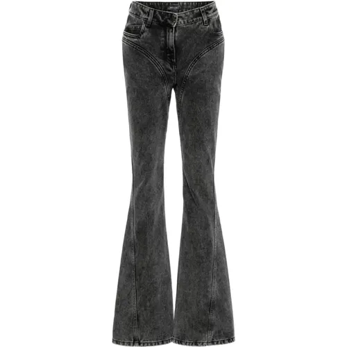 Schwarze Gewaschene Denim Hose , Damen, Größe: W27 - Mugler - Modalova