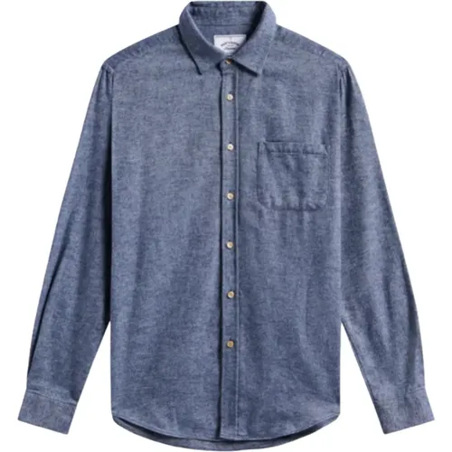 Indigo Hemd mit Urea-Knöpfen , Herren, Größe: XL - Portuguese Flannel - Modalova