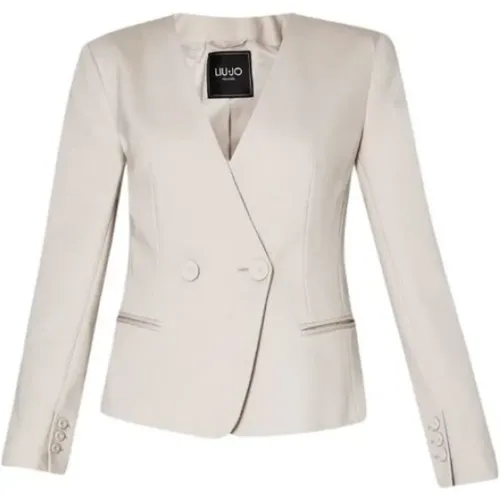 Kurzer Blazer in Grau mit Mailänder Stich , Damen, Größe: XS - Liu Jo - Modalova