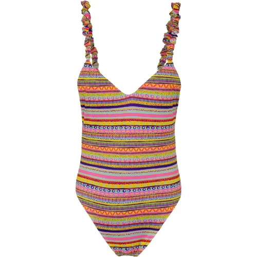 Seashell Monokini mit offenem Rücken , Damen, Größe: M - Me-Fui - Modalova