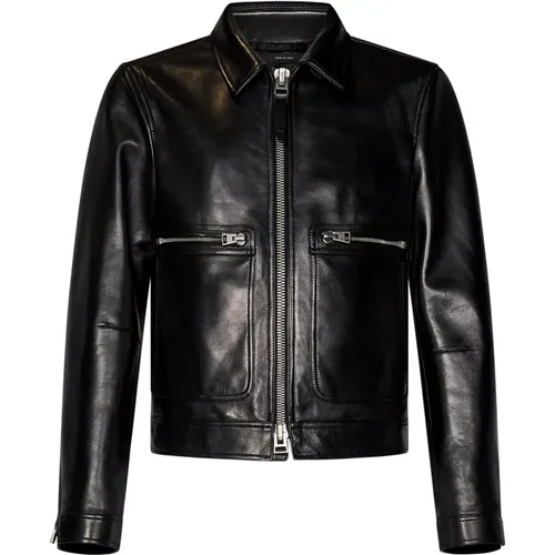 Luxury Grain Lambskin Jacket , male, Sizes: M - Tom Ford - Modalova