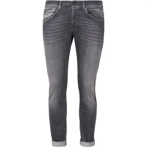 Graue Skinny Jeans Vorderverschluss , Herren, Größe: W33 - Dondup - Modalova