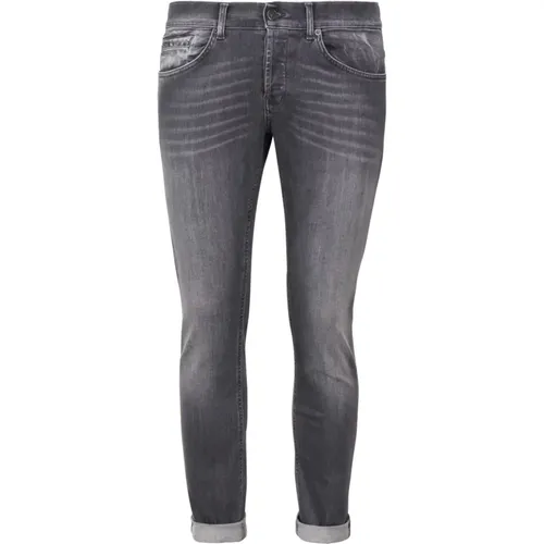 Graue Skinny Jeans Vorderverschluss , Herren, Größe: W40 - Dondup - Modalova