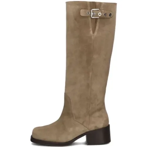 Ronnie Wildleder Hohe Stiefel, Taupe Farbe , Damen, Größe: 38 EU - Toral - Modalova