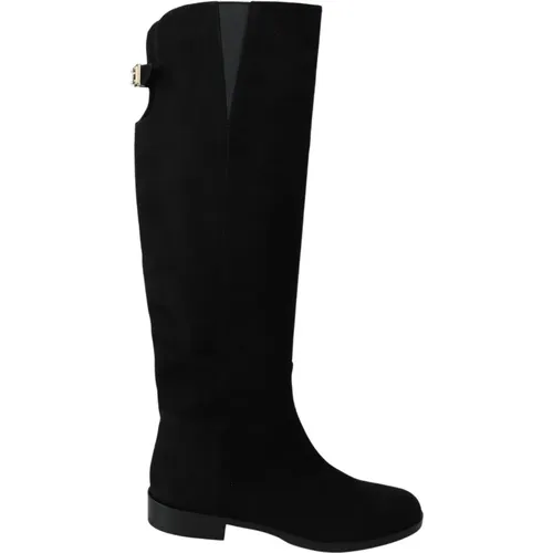 Suede Knee High Flat Boots , female, Sizes: 2 UK - Dolce & Gabbana - Modalova