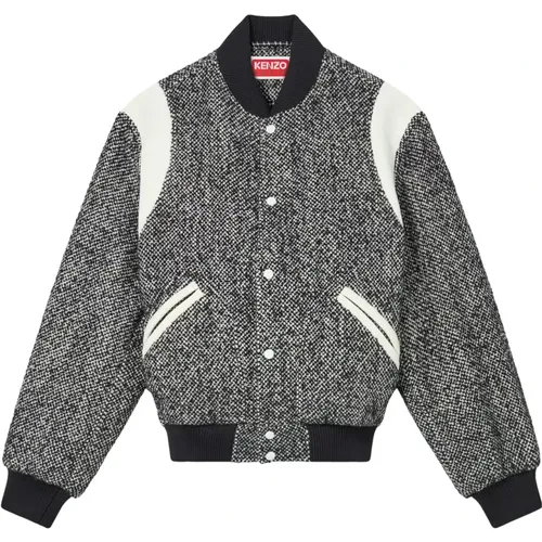 Wool Blouson Jacket with Front Buttoning , male, Sizes: L - Kenzo - Modalova