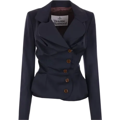 Blaue Doppelreihige Wolljacke - Vivienne Westwood - Modalova