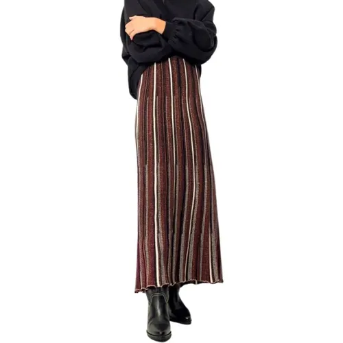 Night Train Striped Skirt , female, Sizes: S - Sessun - Modalova