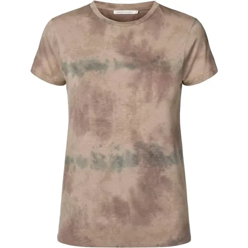 Tie-Dye T-Shirt Andra Silber , Damen, Größe: M - Rabens Saloner - Modalova