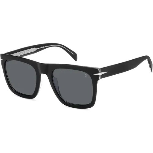 Schwarz/Graue Sonnenbrille DB 7000/S Flat , Herren, Größe: 54 MM - Eyewear by David Beckham - Modalova
