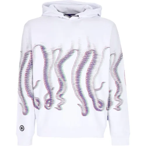 Weiße Fuzzy Hoodie Langarm Sweatshirt , Herren, Größe: L - Octopus - Modalova