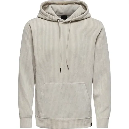 Reg Cord Hoodie , Herren, Größe: L - Only & Sons - Modalova