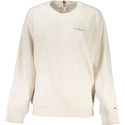 Beiger Sweatshirt mit Logo , Damen, Größe: S - Tommy Hilfiger - Modalova