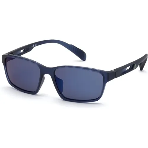 Blaue Linse Sonnenbrille Goldrahmen , unisex, Größe: 58 MM - Adidas - Modalova