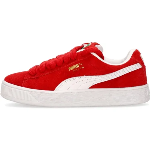 Rot/Weiß Suede XL Streetwear Sneaker , Herren, Größe: 42 1/2 EU - Puma - Modalova