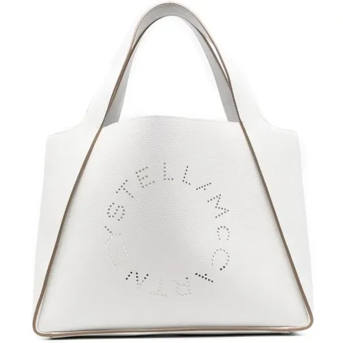 Weiße Tasche mit perforiertem Logo-Detail - Stella Mccartney - Modalova