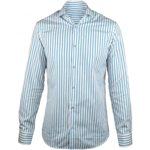 Sorrento WN Weißes Hemd mit Blauen Streifen - Moorer - Modalova