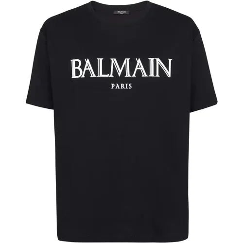 Rubber Logo Oversized T-shirt in , male, Sizes: XS, M, S, L, XL, 2XL - Balmain - Modalova